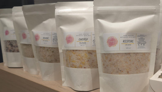 Natural Bath Salt Refill – 120g / 300g | Relax, Restore, Energy, Calm, Revive