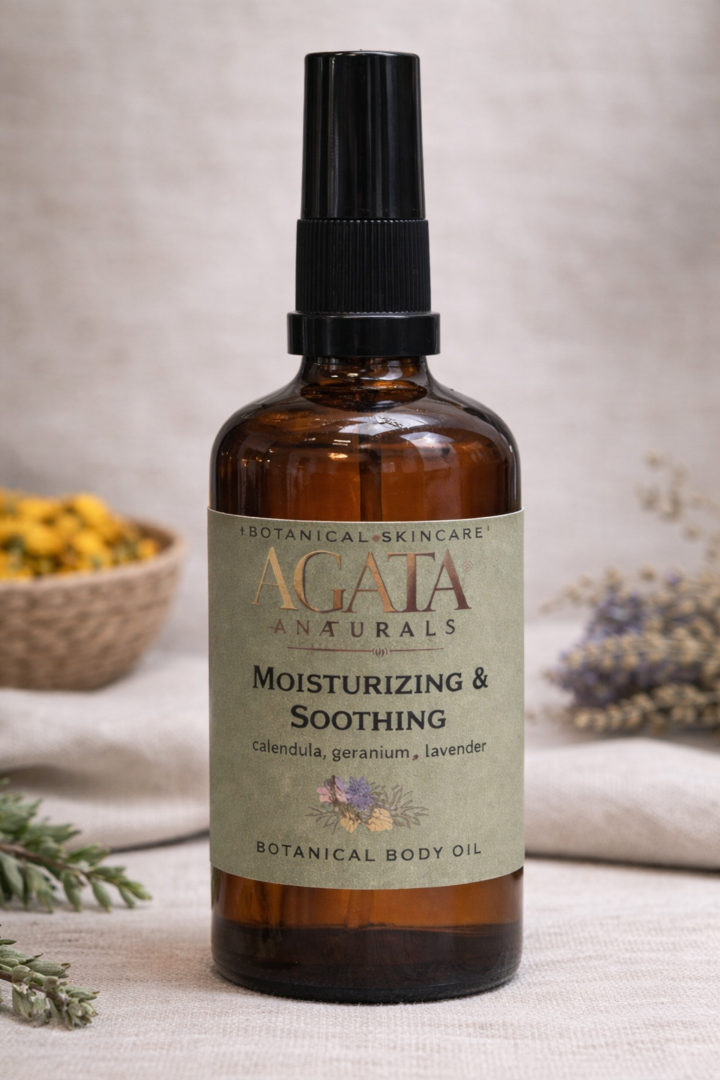 Soothing Body Oil with Calendula & Lavender – Deep Moisture for Sensitive Skin
