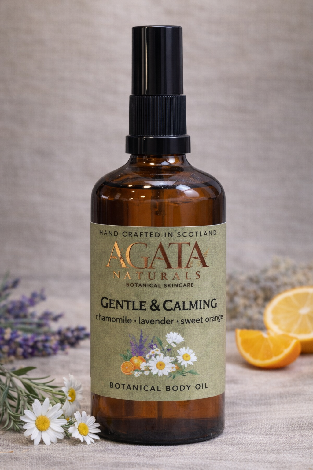 Gentle Body Oil with Chamomile & Lavender – Calming Care for Sensitive Skin
