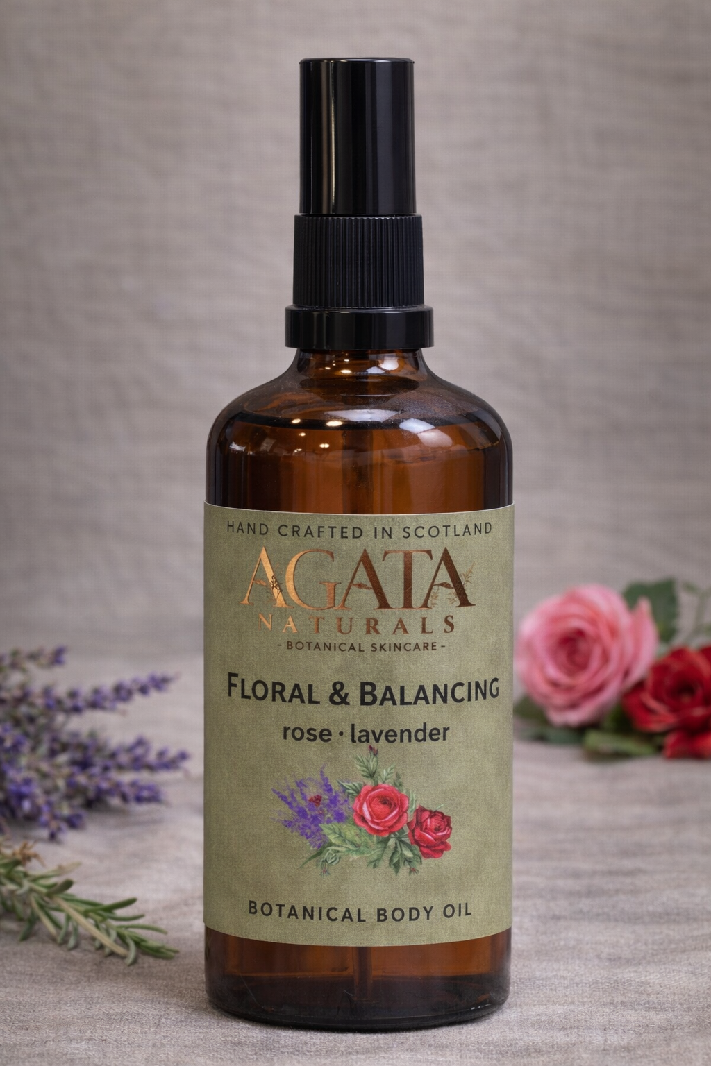 Floral Body Oil with Rose & Lavender – Balancing Skincare for Radiant Skin